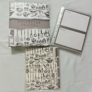 Collected Recipes Recipe Card Set - Black and White